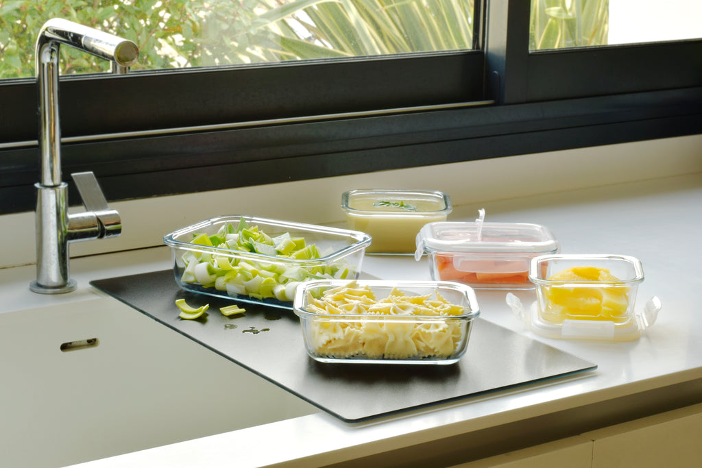 Set di 5 contenitori per alimenti in vetro - Trasparente