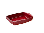 Rectangular Glass Oven Dish With Lid - Garnet Red