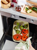 Fuente De Horno Rectangular De Vidrio Y Su Tapa De Vidrio - Crema - 3.6 L