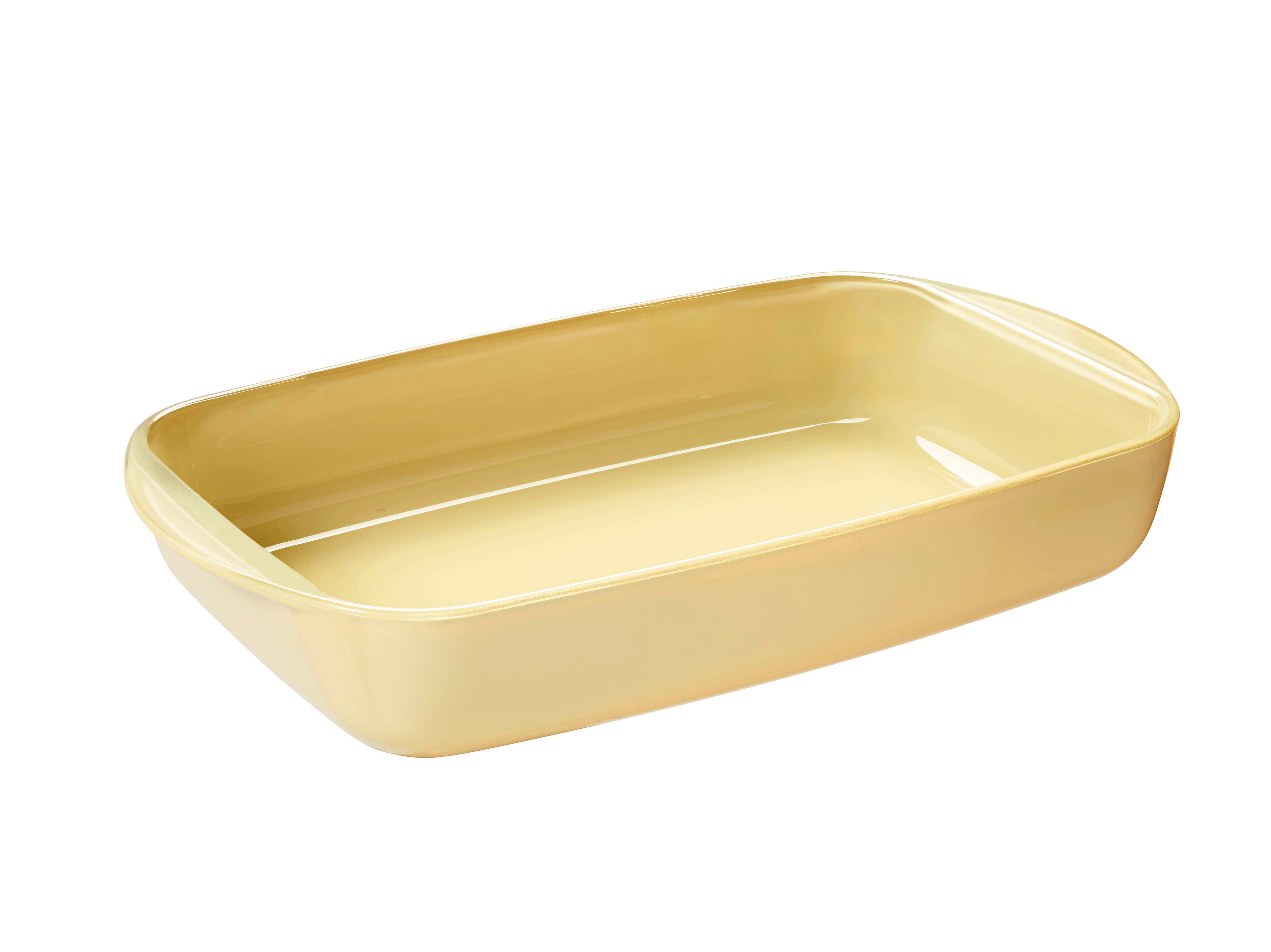 Fuente De Horno Rectangular De Vidrio Y Su Tapa De Vidrio - Crema - 3.6 L