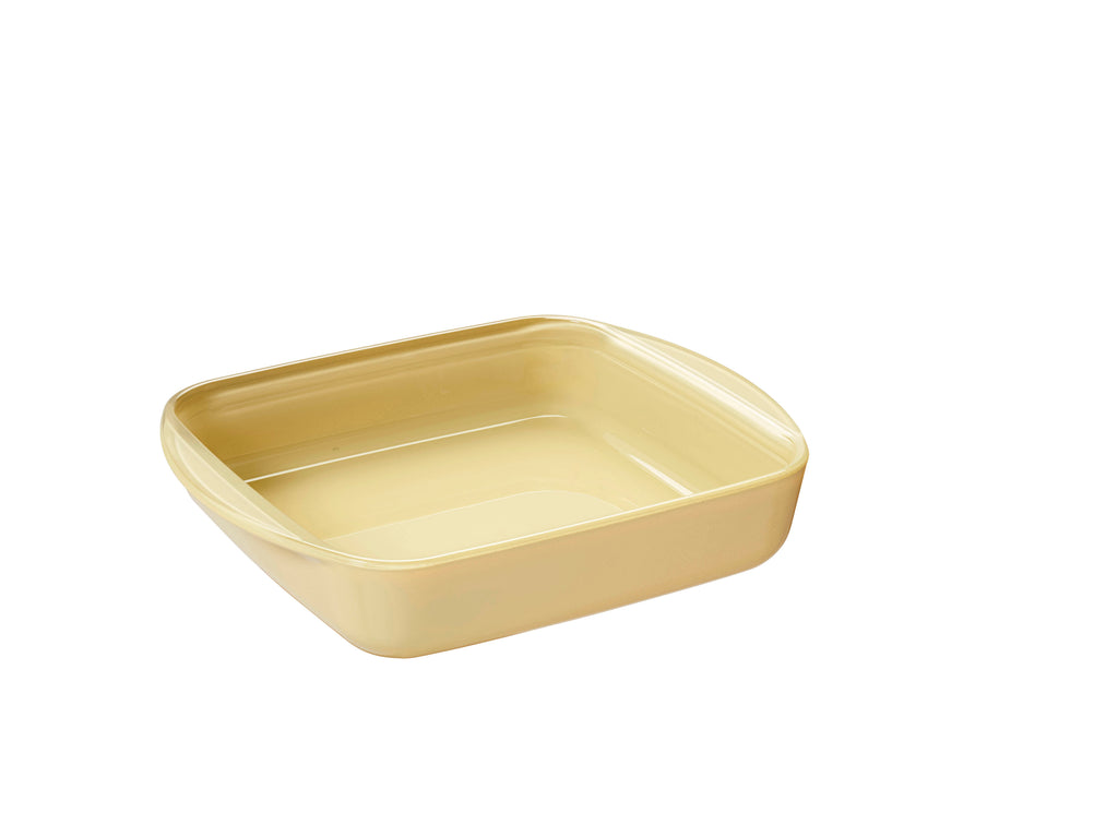 Plat À Four Carré En Verre Avec Couvercle - Crème