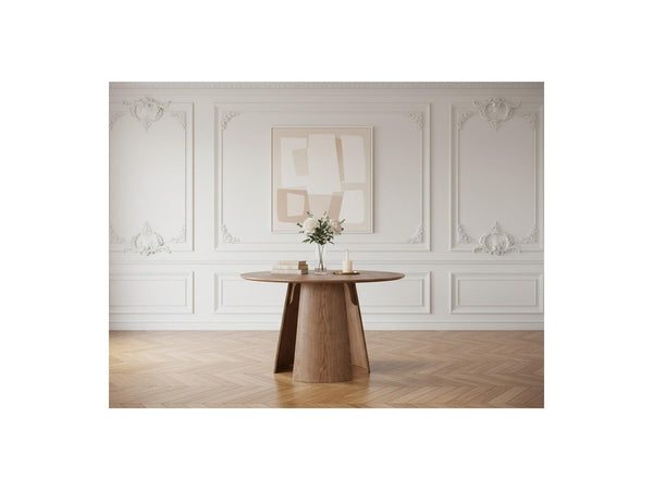 Gaston - Round Dining Table - Oak Veneer