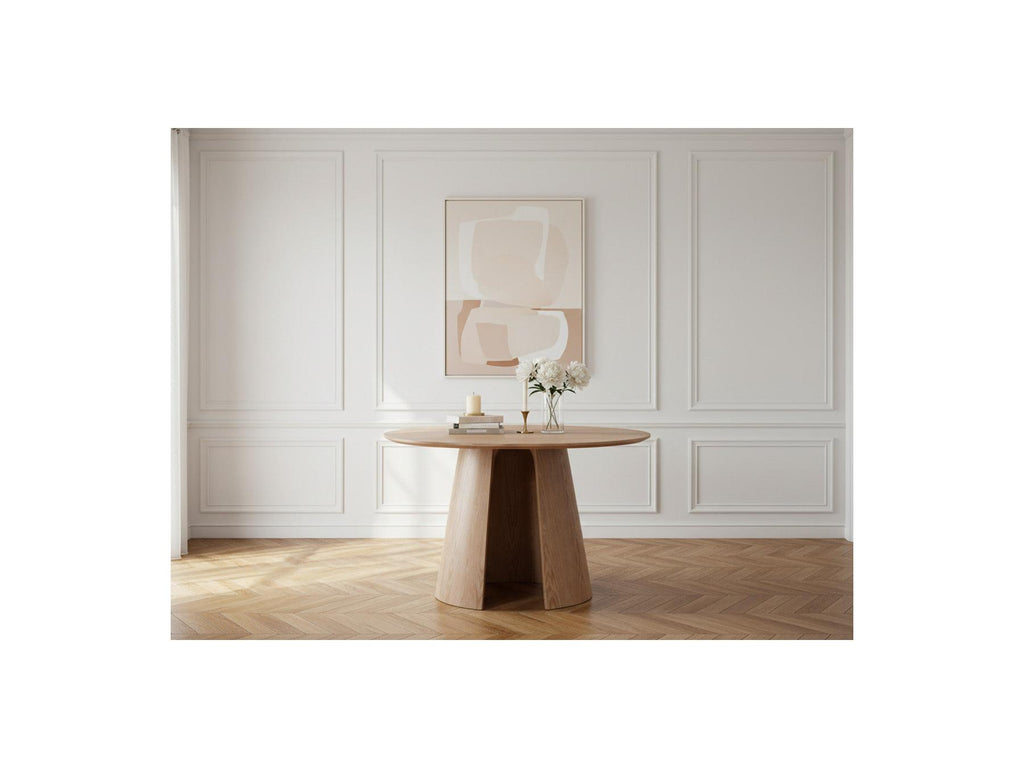 Gaston - Table À Manger Ronde - Placage Chêne