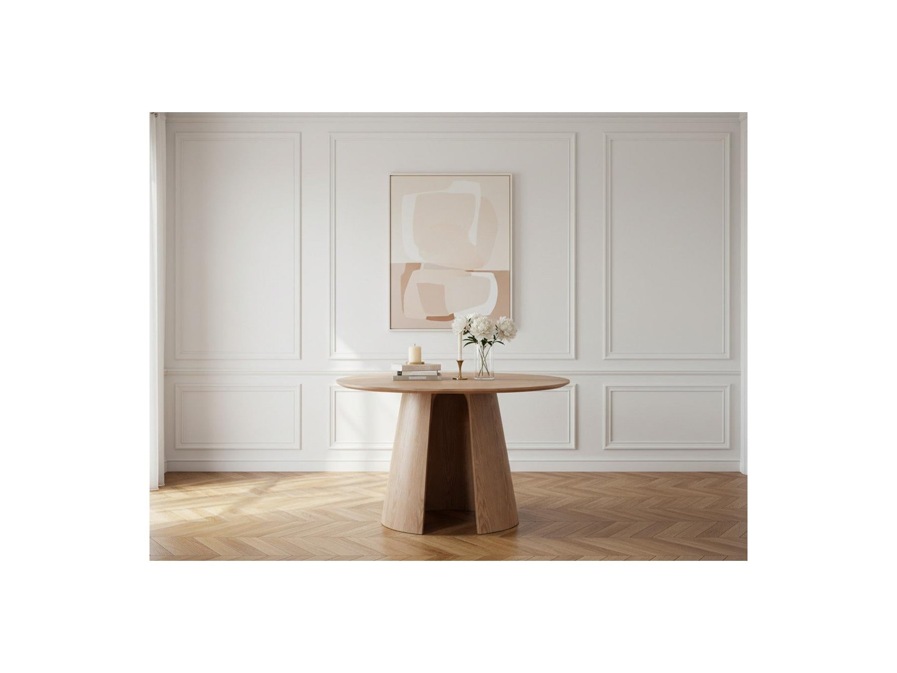Gaston - Table À Manger Ronde - Placage Chêne
