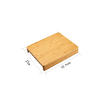 Bamboo Cutting Board with Storage Drawer - Stainless Steel