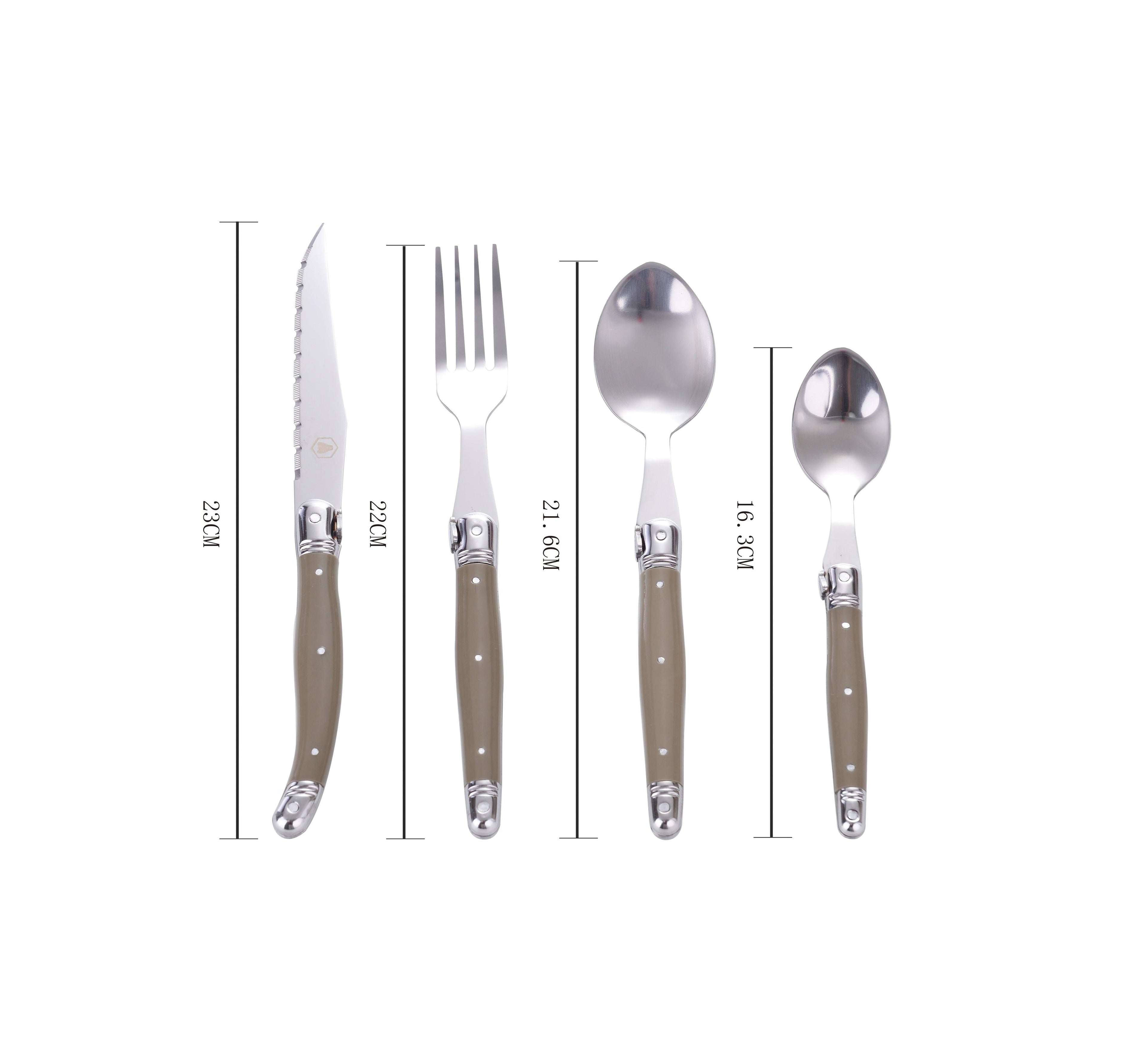 Cutlery Set - Taupe Grey - 24 Pieces