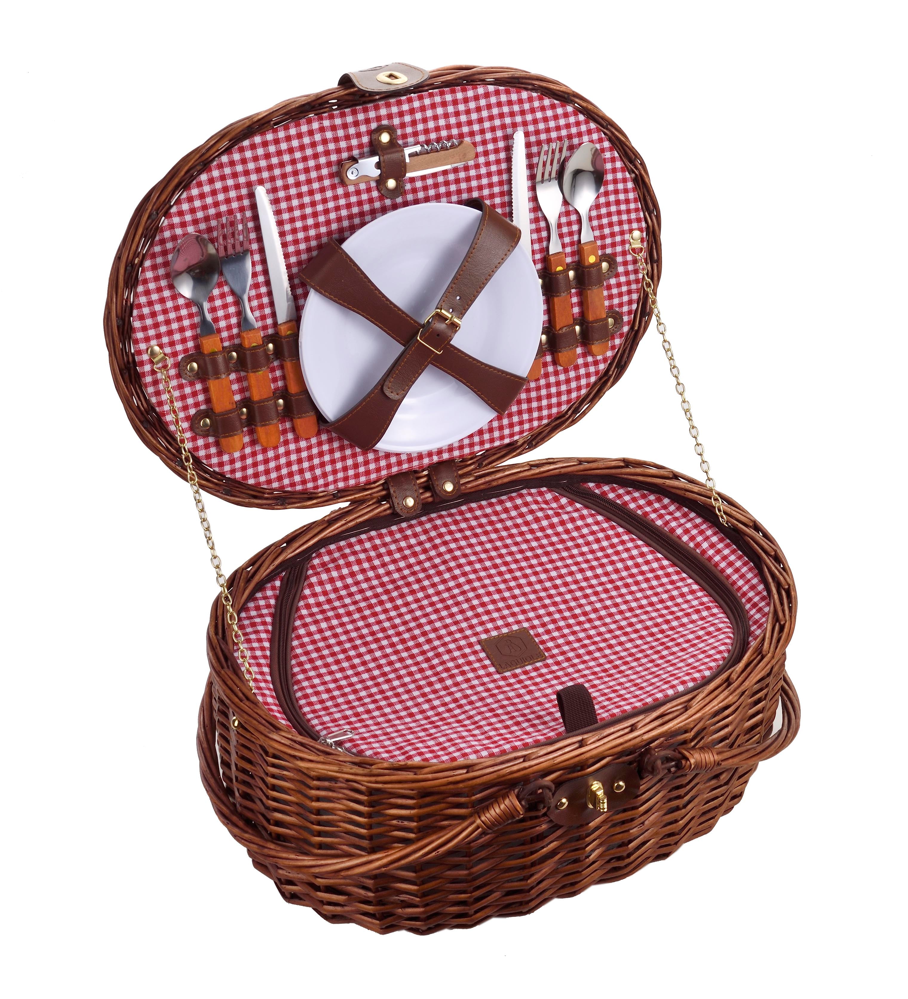 Cesta de picnic más fresca para 2 personas - Marrón