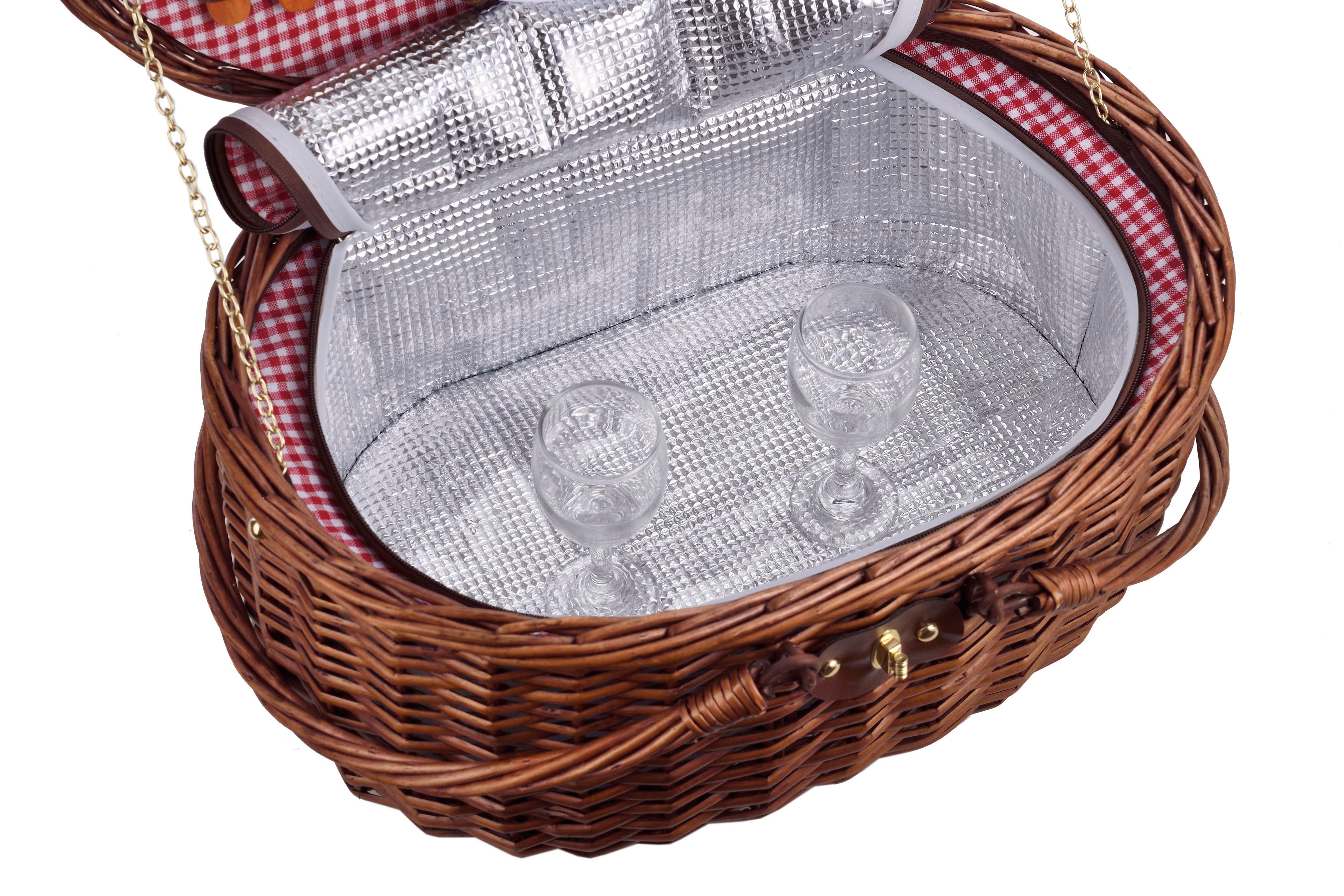 Cesta de picnic más fresca para 2 personas - Marrón