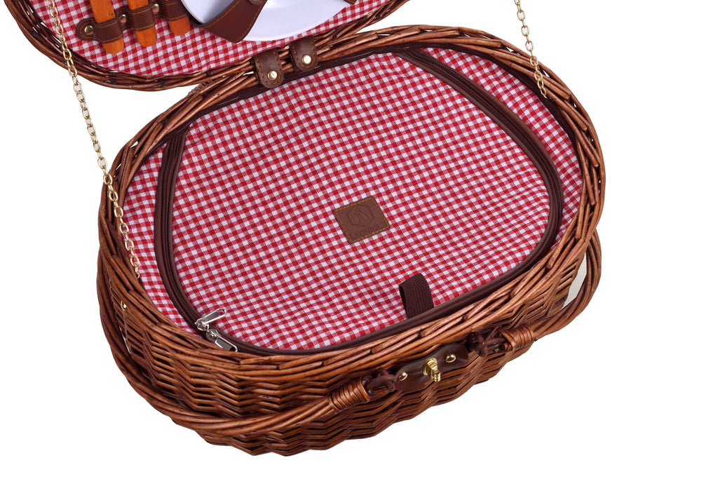 Cesta de picnic más fresca para 2 personas - Marrón