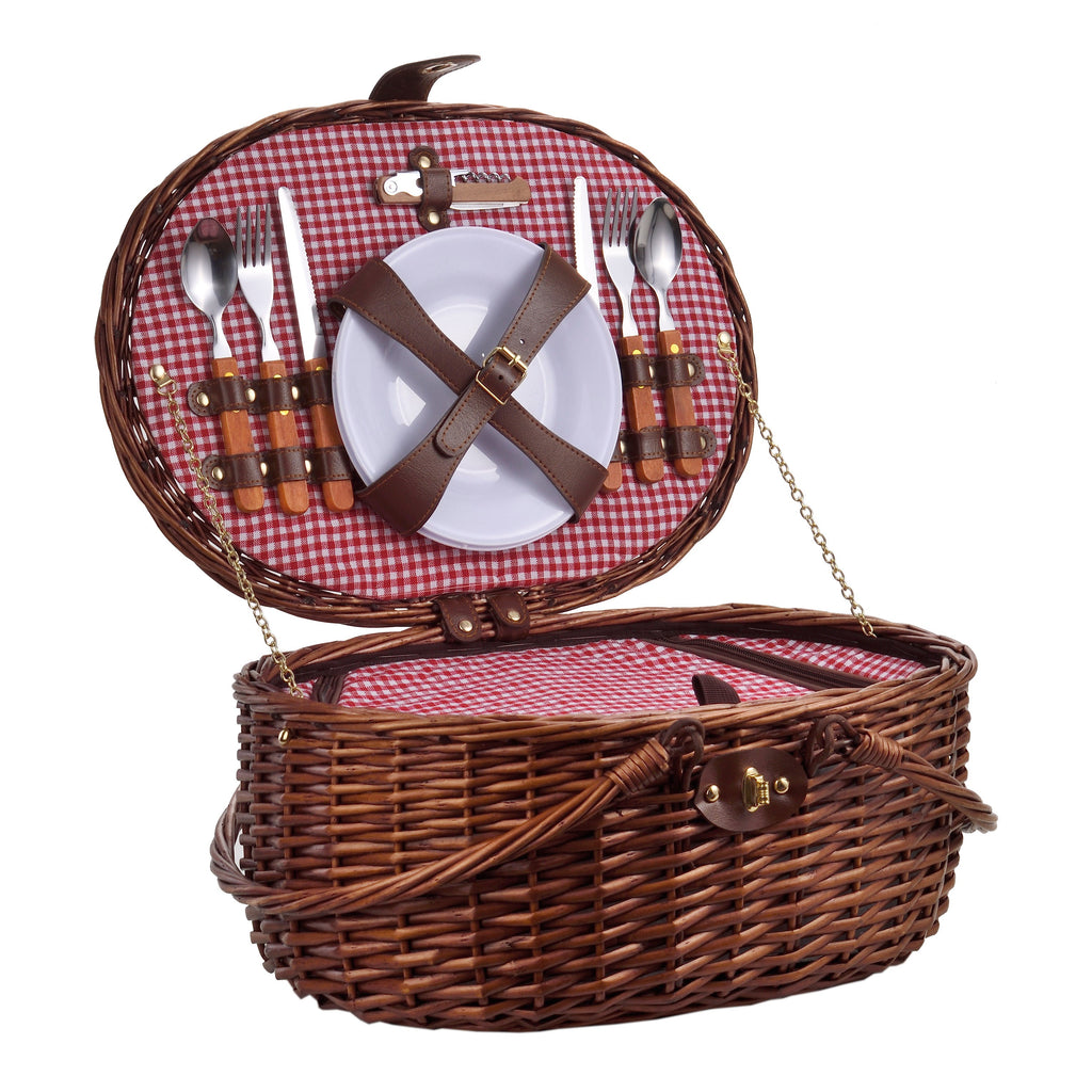 Cesta de picnic más fresca para 2 personas - Marrón