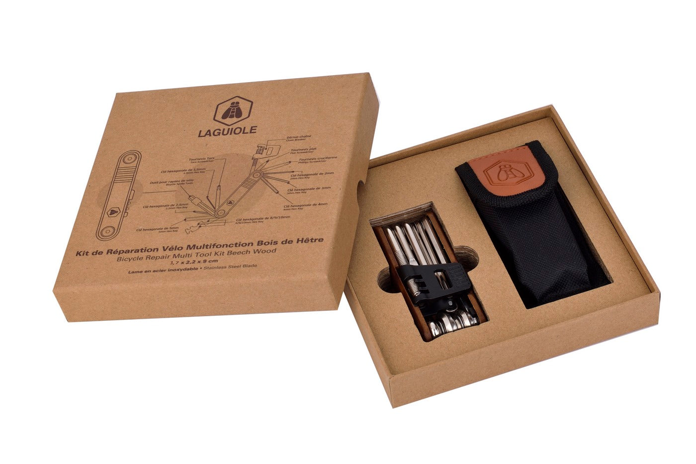Kit de reparación de bicicletas multifunción con bolsa