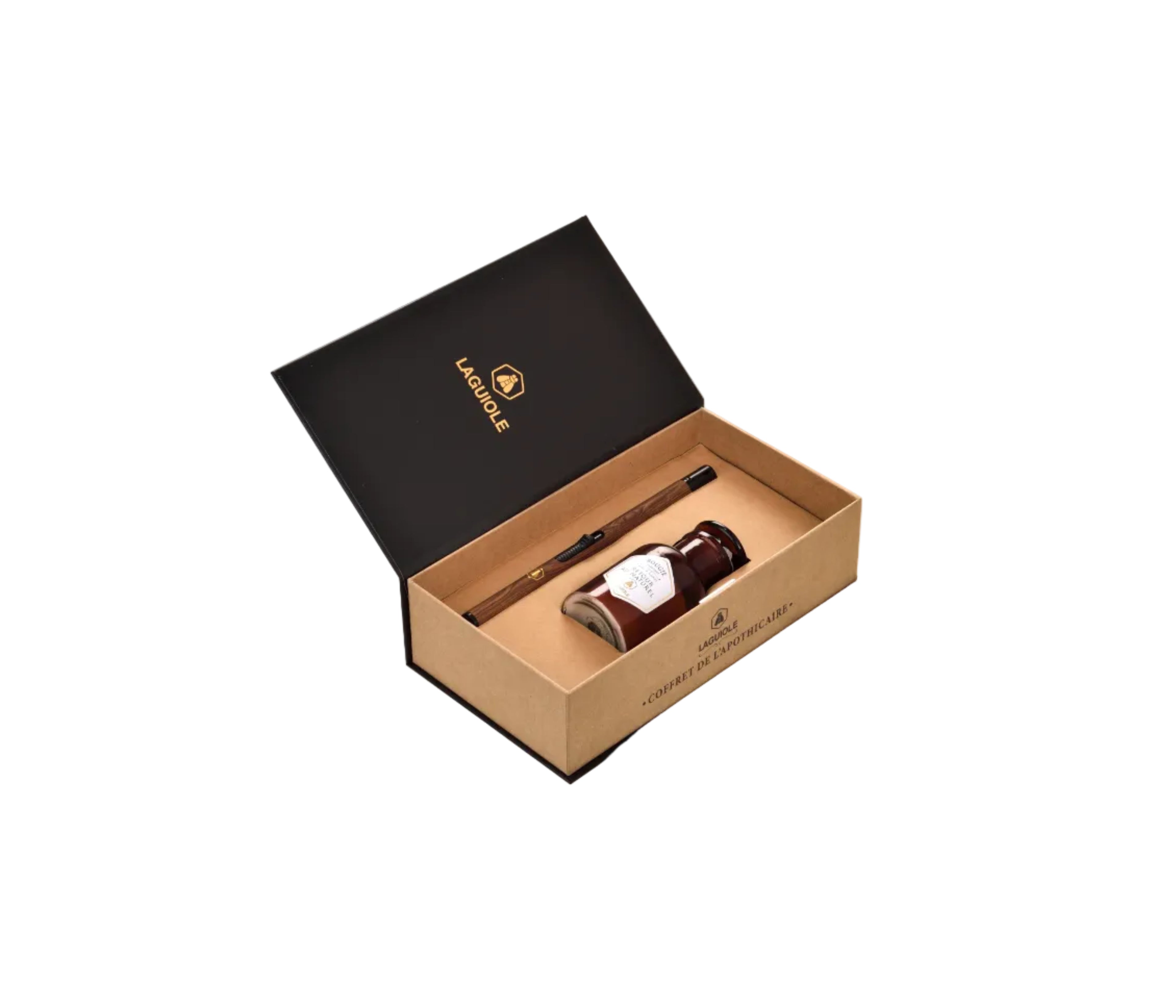 Caja de velas de boticario y todo el encendedor.