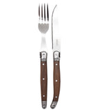 Set of 6 Knives and 6 Forks - Walnut Wood Handle - LG Heritage