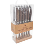 Set of 6 Knives and 6 Forks - Walnut Wood Handle - LG Heritage