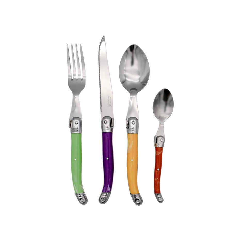 Laguiole Heritage - Assorted Color Cutlery 24 Pieces