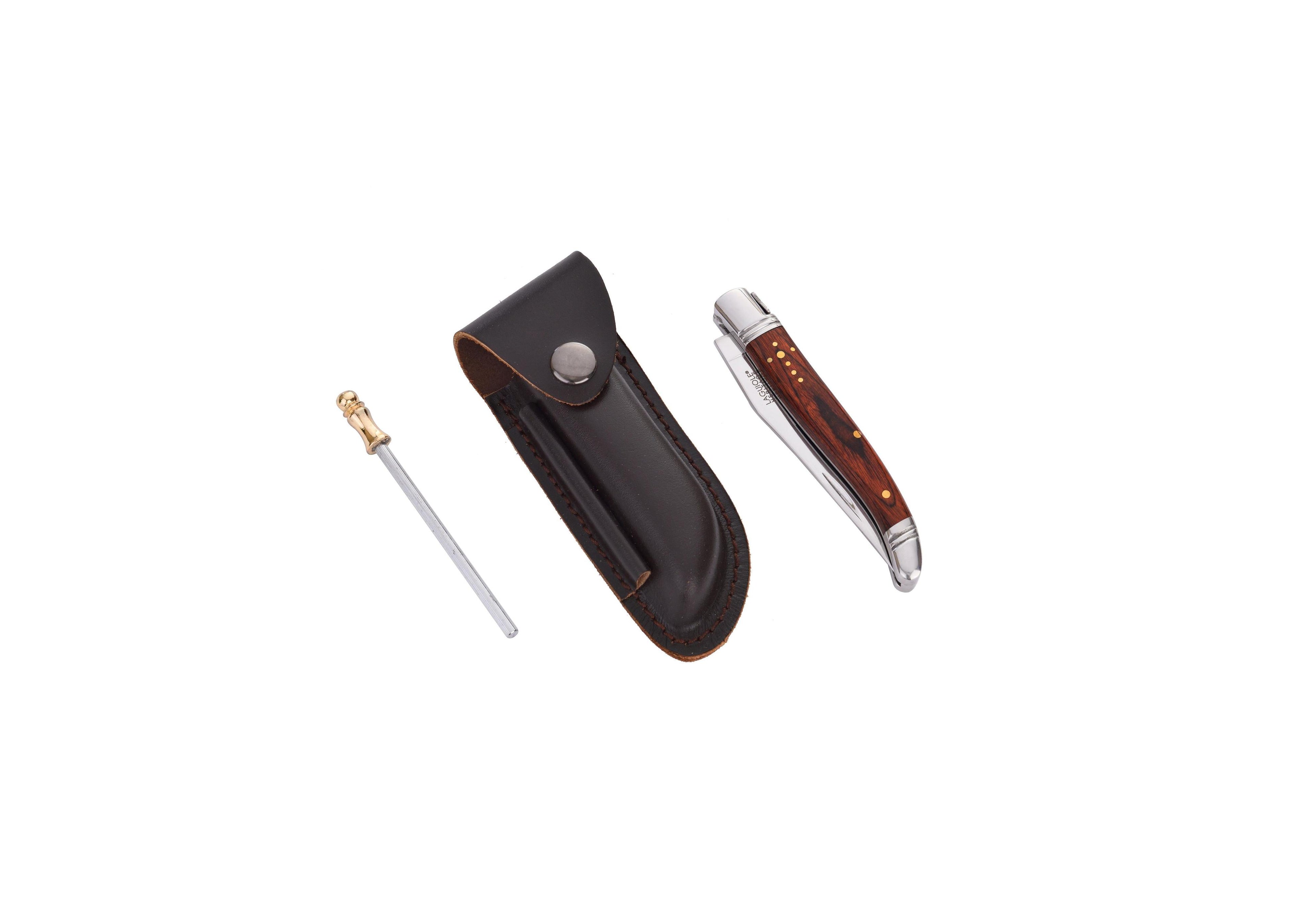 Cuchillo plegable y su estuche