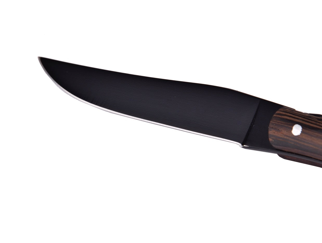 Laguiole Heritage Juego de 6 cuchillos para carne con hoja negra