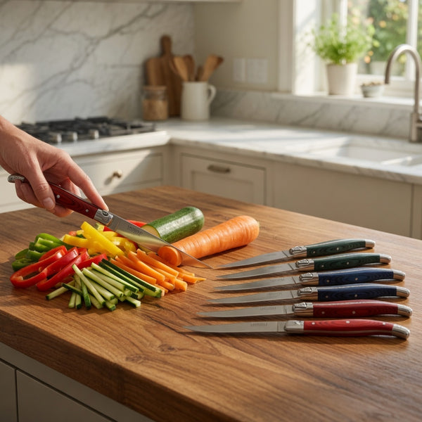 Laguiole Héritage Coffret 6 Couteaux Bois Colorés