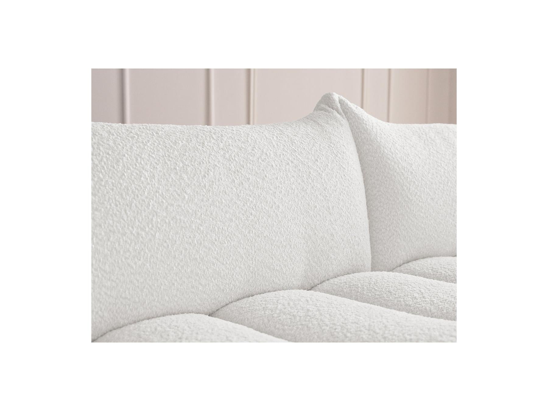 Azra - Fixed Corner Sofa - Bouclette Fabric - Right Angle