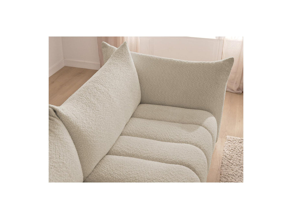 Azra - Fixed Corner Sofa - Bouclette Fabric - Right Angle