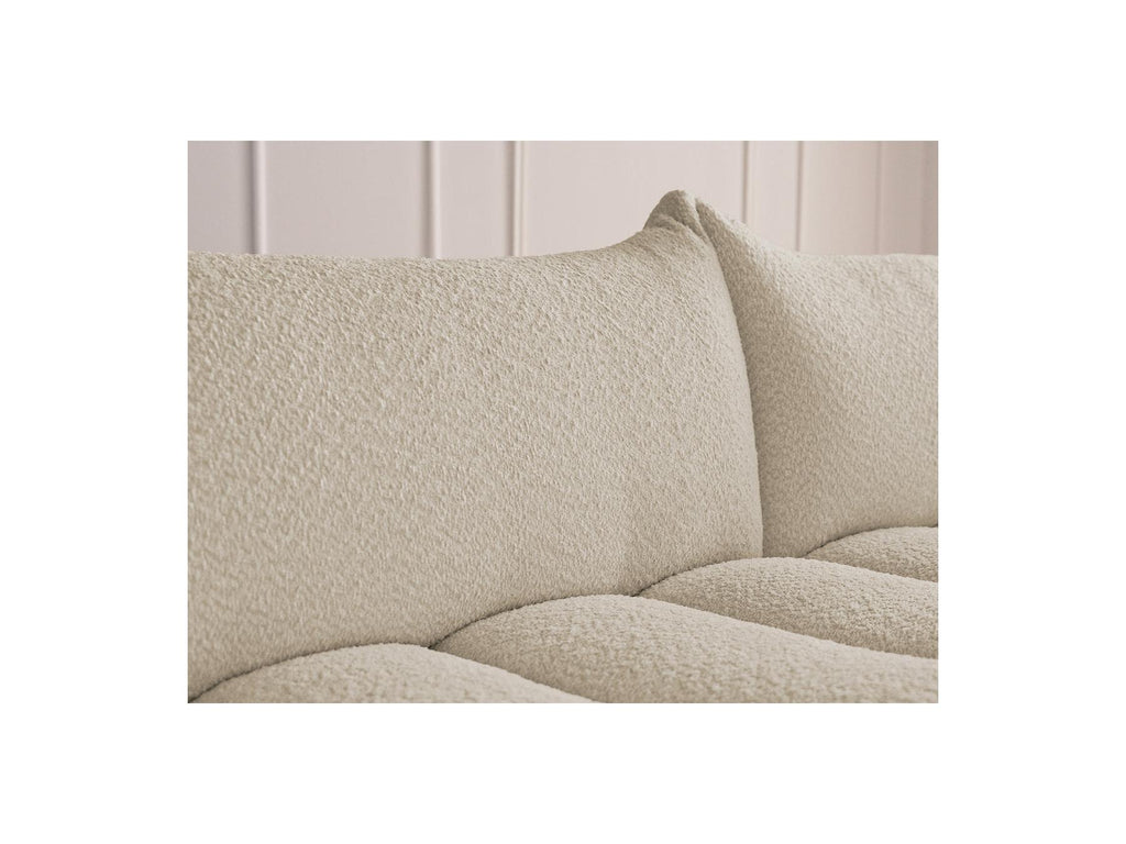 Azra - Fixed Corner Sofa - Bouclette Fabric - Right Angle