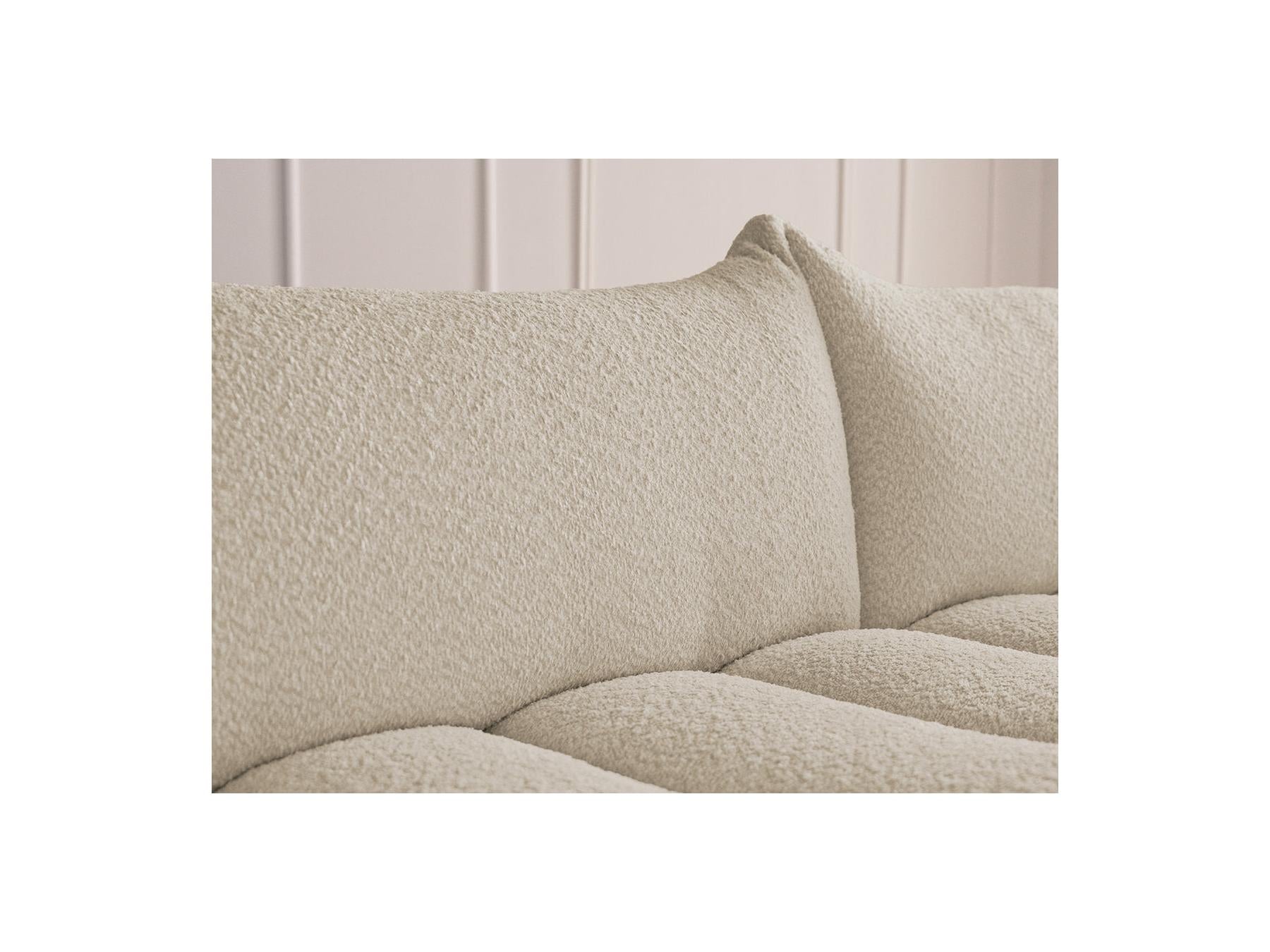 Azra - Fixed Corner Sofa - Bouclette Fabric - Right Angle