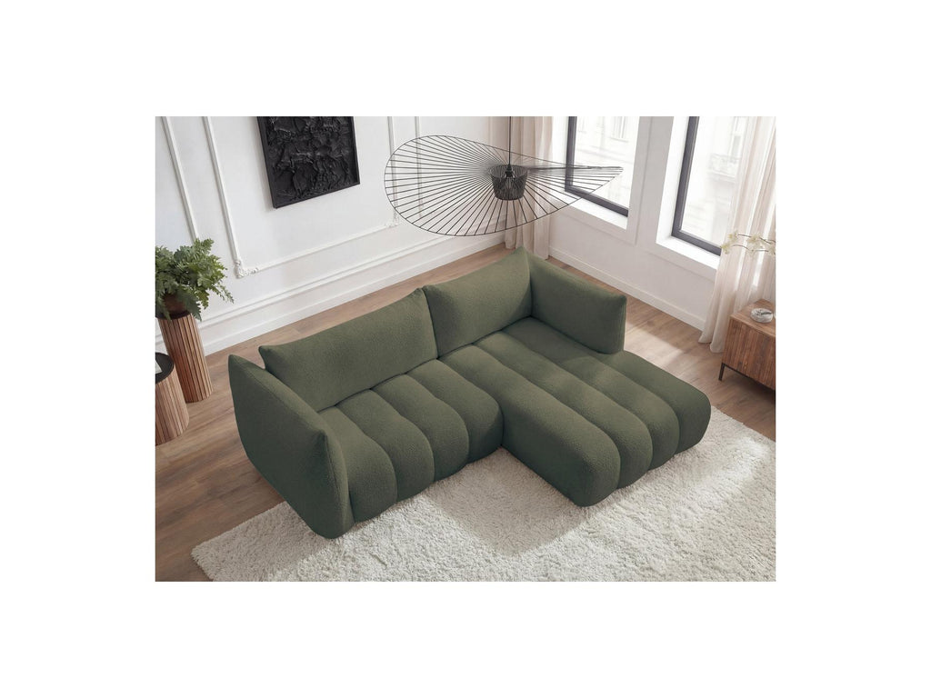 Azra - Fixed Corner Sofa - Bouclette Fabric - Right Angle