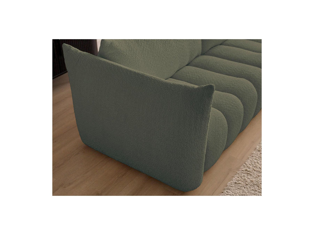 Azra - Fixed Corner Sofa - Bouclette Fabric - Right Angle