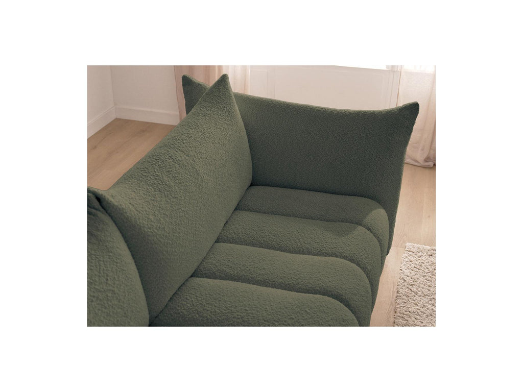Azra - Fixed Corner Sofa - Bouclette Fabric - Right Angle