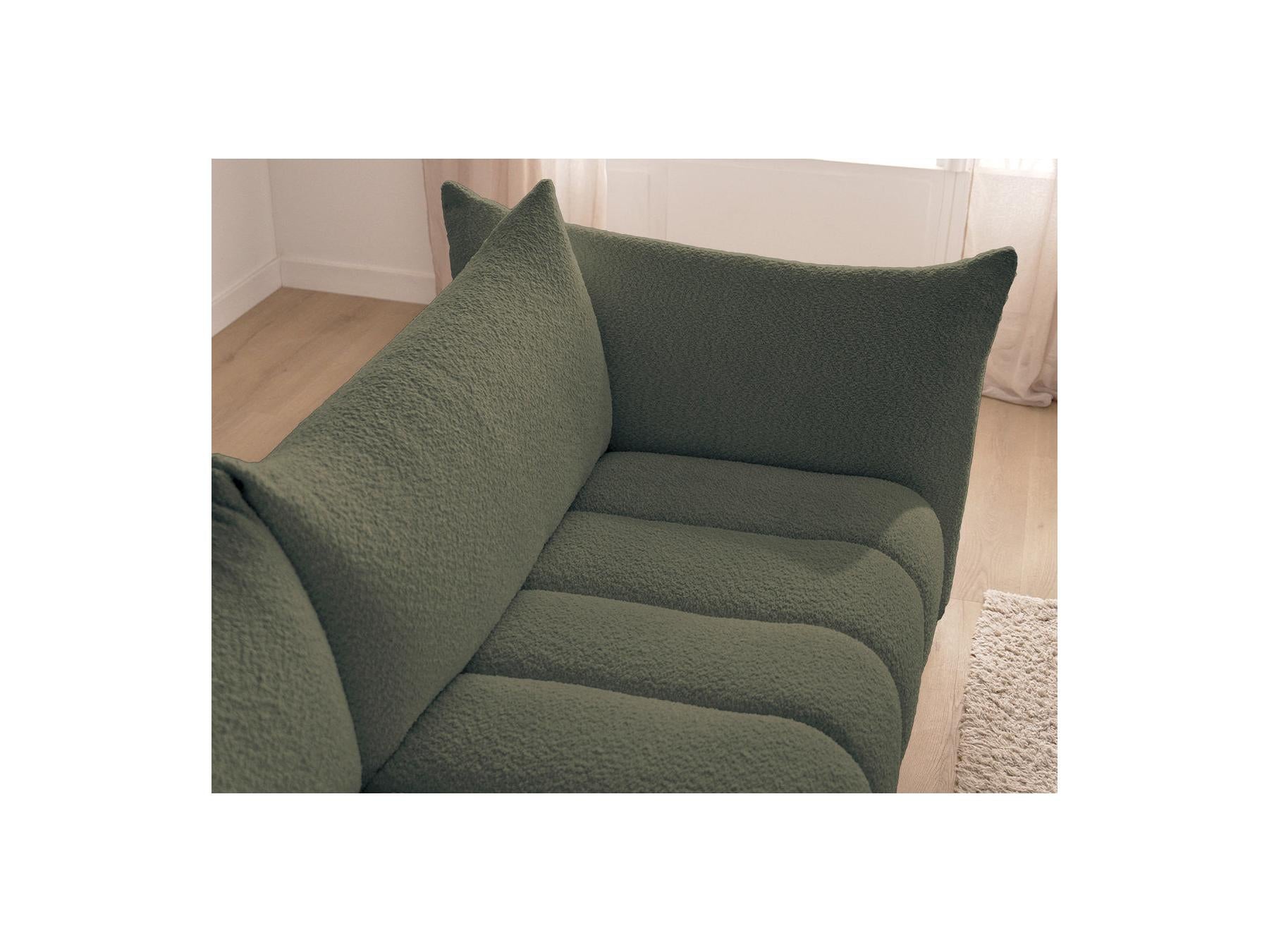 Azra - Fixed Corner Sofa - Bouclette Fabric - Right Angle