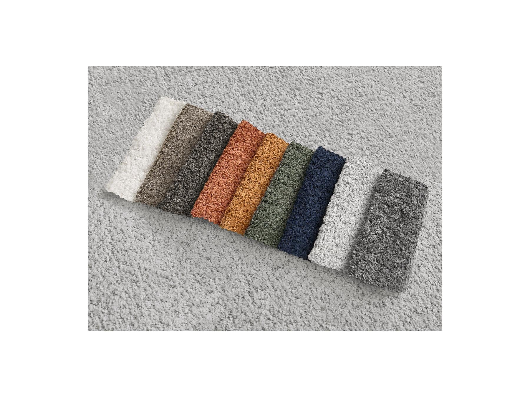 Azra - Fixed Corner Sofa - Bouclette Fabric - Right Angle