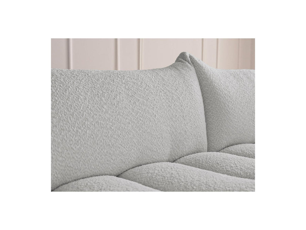 Azra - Fixed Corner Sofa - Bouclette Fabric - Right Angle