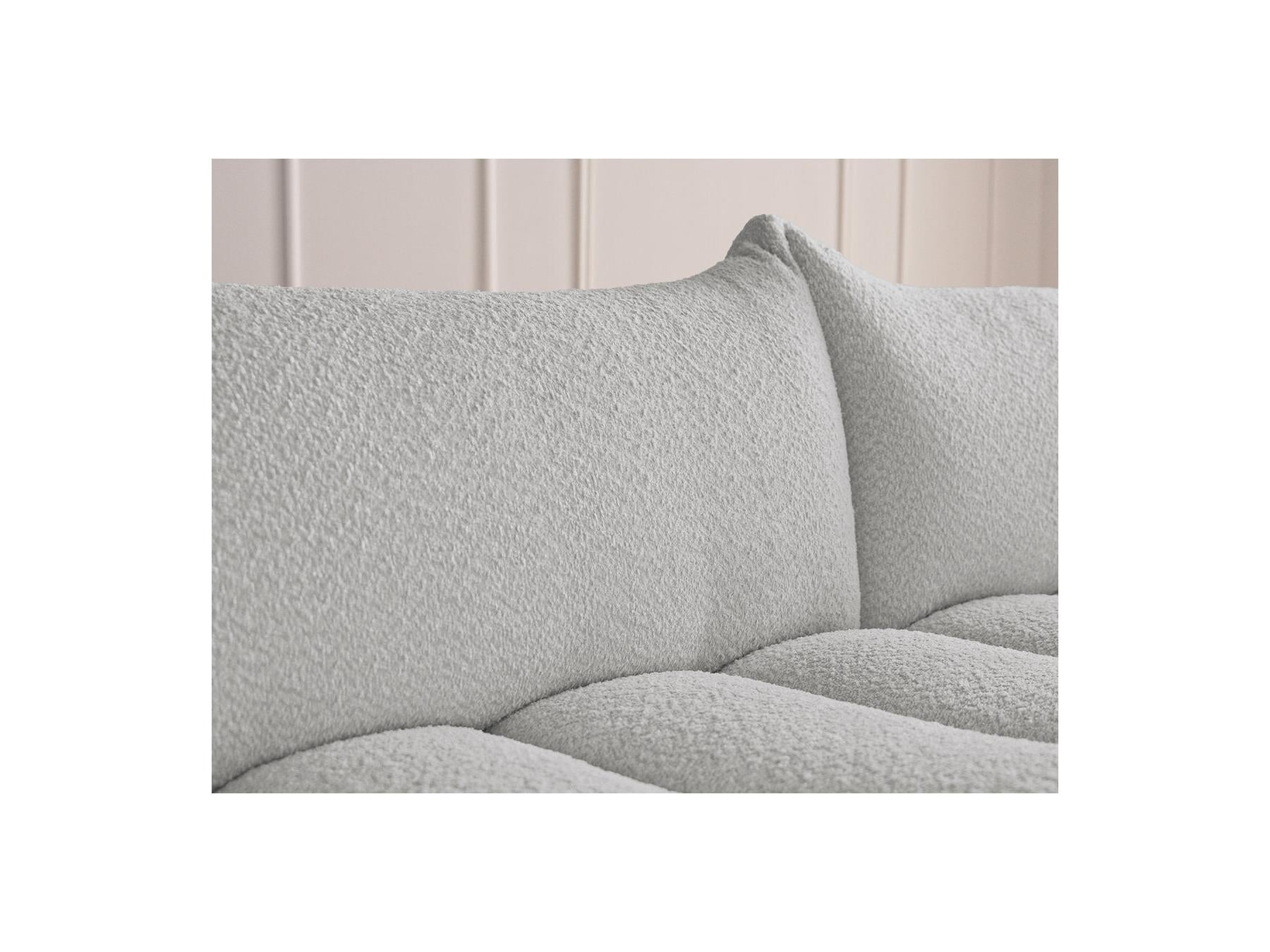 Azra - Fixed Corner Sofa - Bouclette Fabric - Right Angle
