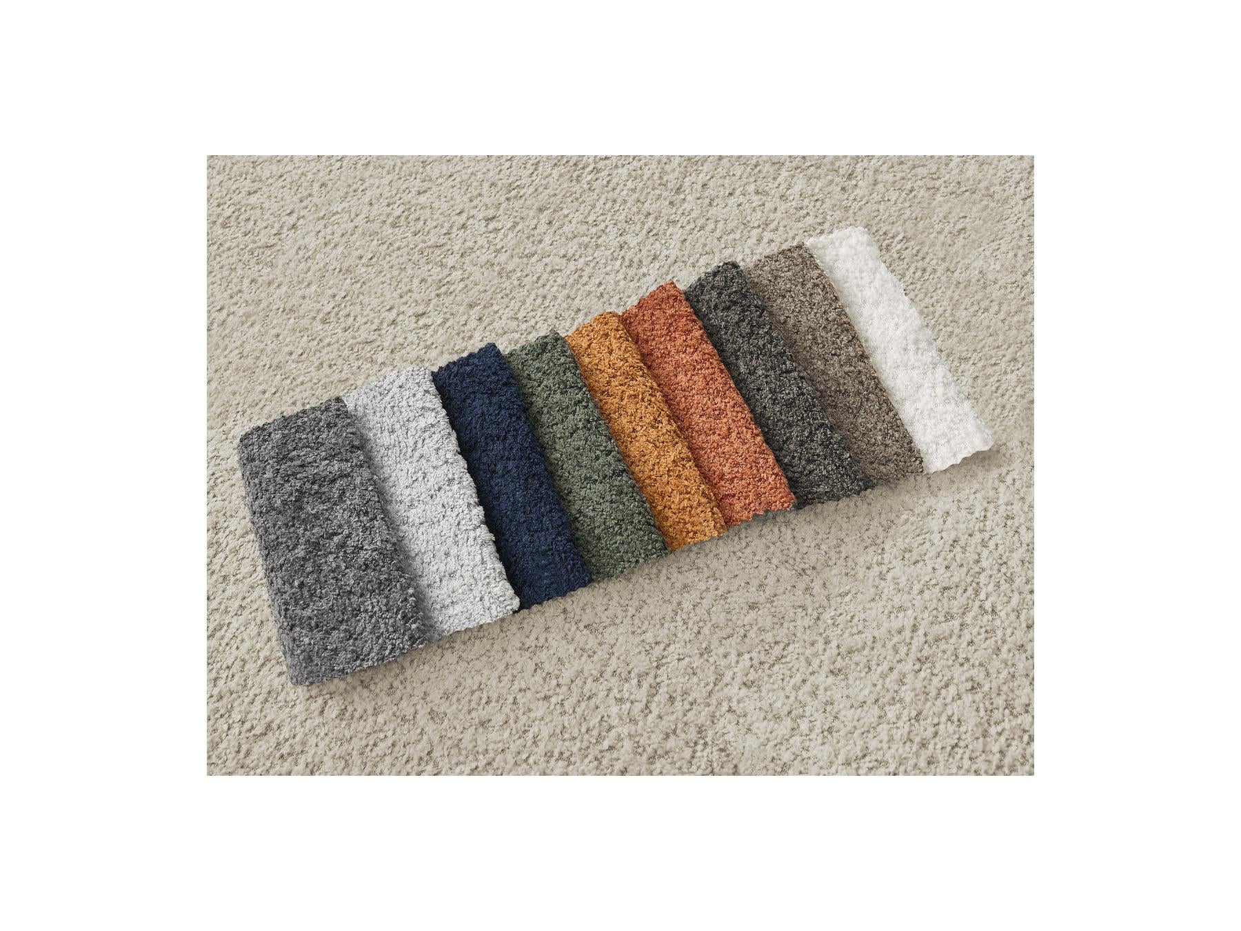 Azra - Canapé D'Angle Fixe - Tissu Bouclette - Angle Gauche