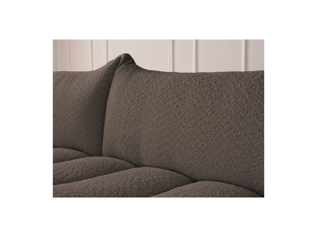 Azra - Canapé D'Angle Fixe - Tissu Bouclette - Angle Gauche