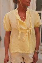 Célestine yellow linen blouse