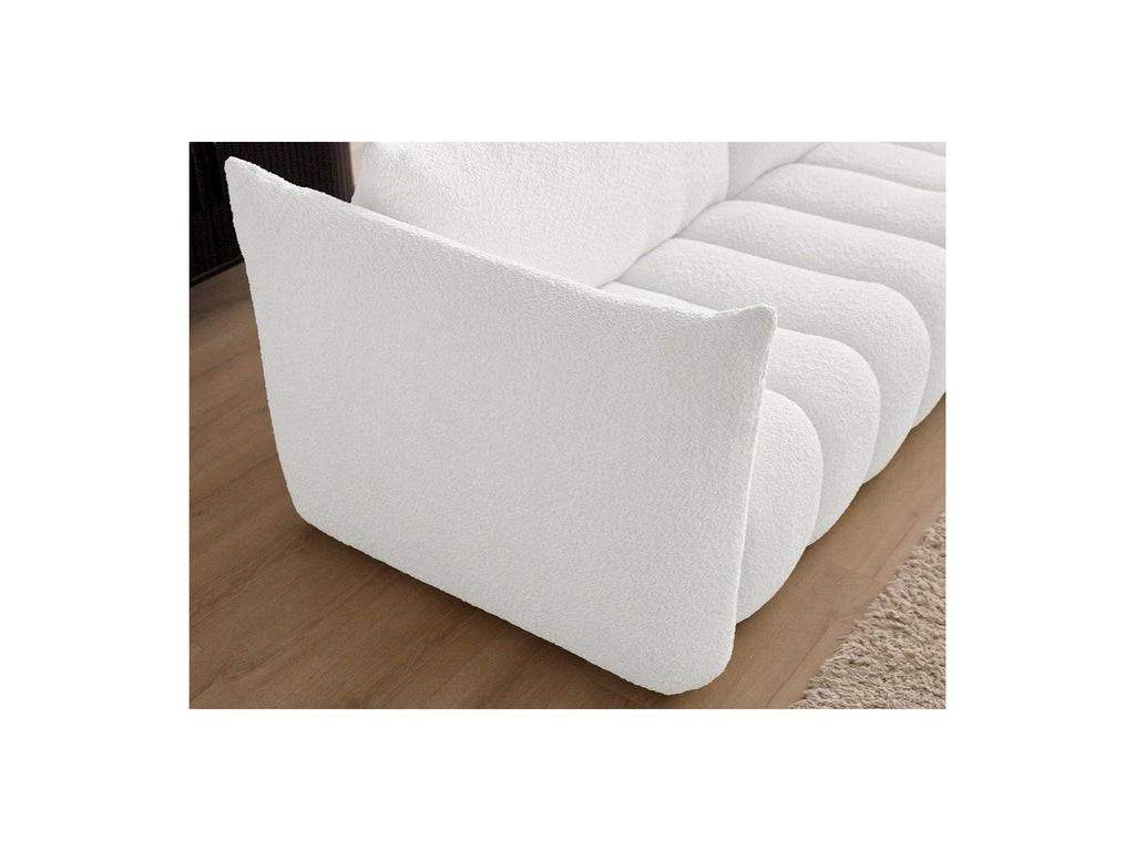 Azra - Canapé Droit Fixe 3 Places - Tissu Bouclette