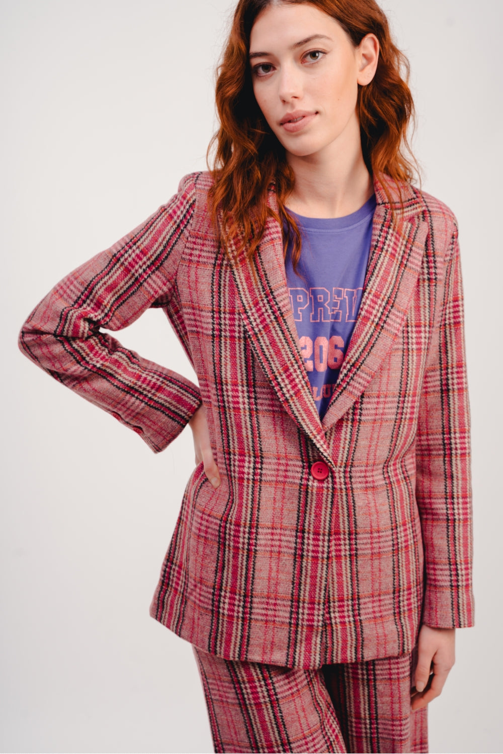 La chaqueta Jimmy con cuadros rosas