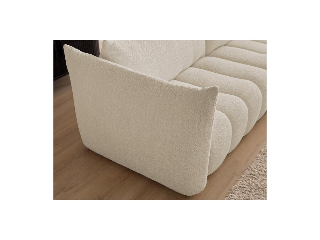 Azra - Canapé Droit Fixe 4 Places - Tissu Bouclette