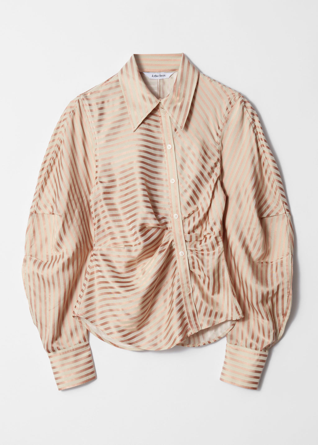 Chemise Ve Marit À Rayures - Beige