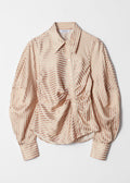 Chemise Ve Marit À Rayures - Beige