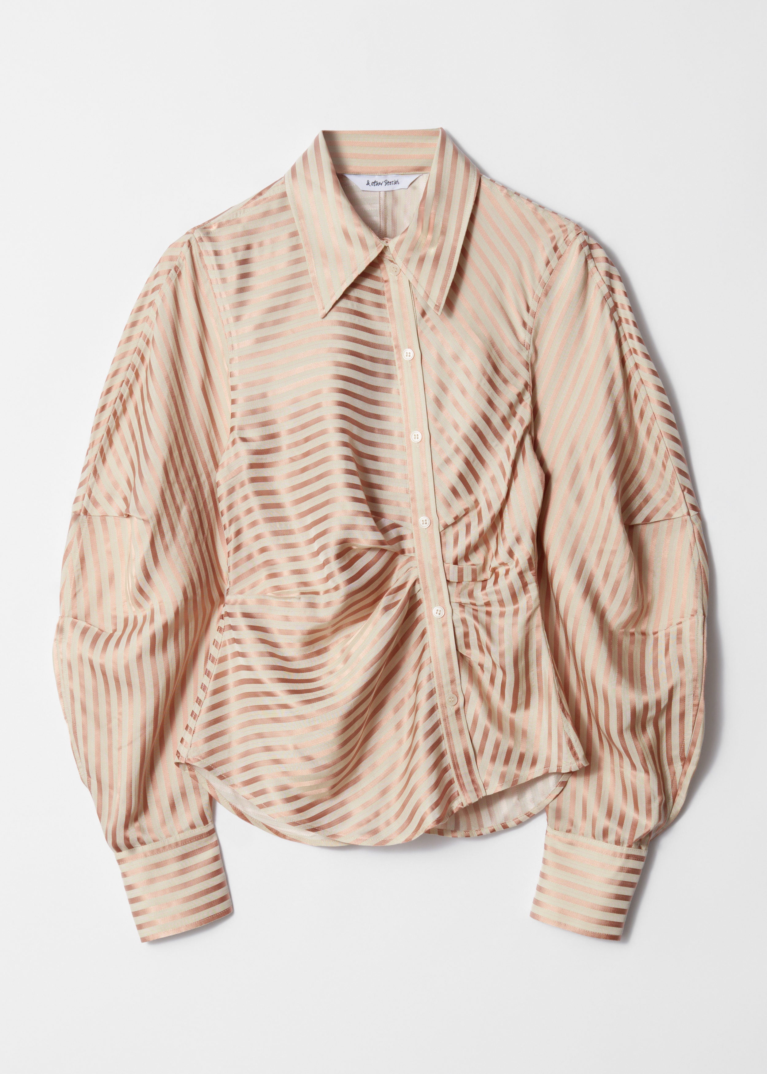 Chemise Ve Marit À Rayures - Beige