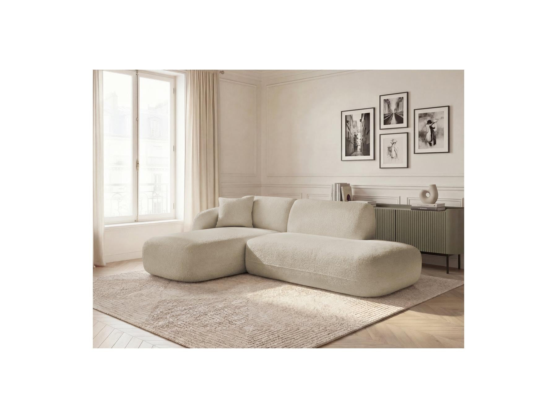 Anda - Fixed Modular Corner Sofa - With 1 Chaise Longue and 1 End Sofa Chair - Left Corner