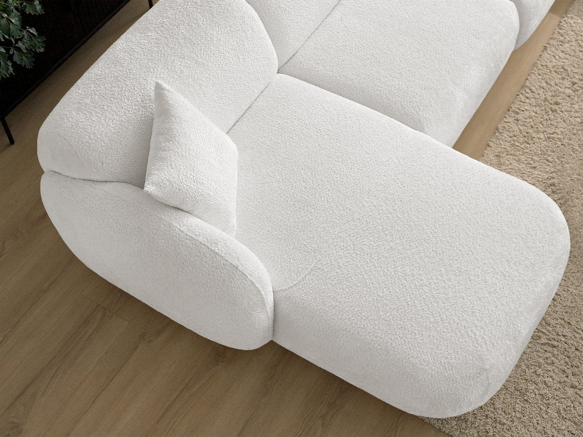 Anda - Modular Fixed Corner Sofa with 1 Chaise Longue, 1 Armless End Unit and 1 Pouffe - Left-Hand Corner