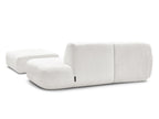 Anda - Modular Fixed Corner Sofa with 1 Chaise Longue, 1 Armless End Unit and 1 Pouffe - Left-Hand Corner