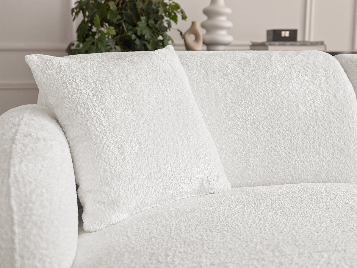 Anda - Modular Fixed Corner Sofa with 1 Chaise Longue, 1 Armless End Unit and 1 Pouffe - Left-Hand Corner
