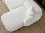 Anda - Modular Fixed Corner Sofa with 1 Chaise Longue, 1 Armless End Unit and 1 Pouffe - Right-Hand Corner
