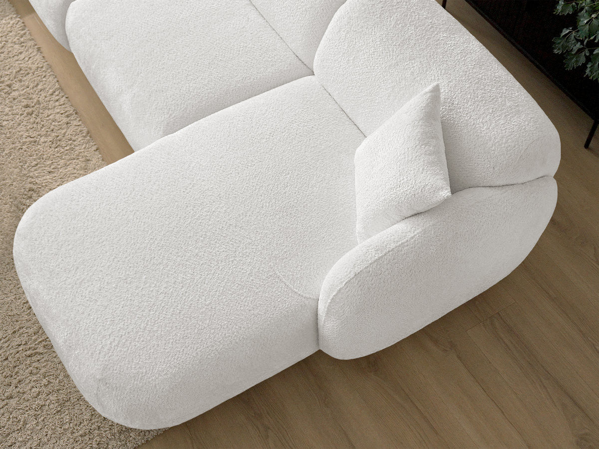 Anda - Modular Fixed Corner Sofa with 1 Chaise Longue, 1 Armless End Unit and 1 Pouffe - Right-Hand Corner