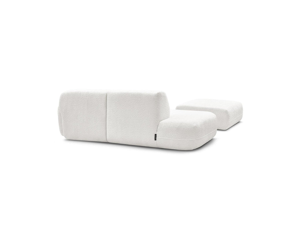 Anda - Modular Fixed Corner Sofa with 1 Chaise Longue, 1 Armless End Unit and 1 Pouffe - Right-Hand Corner