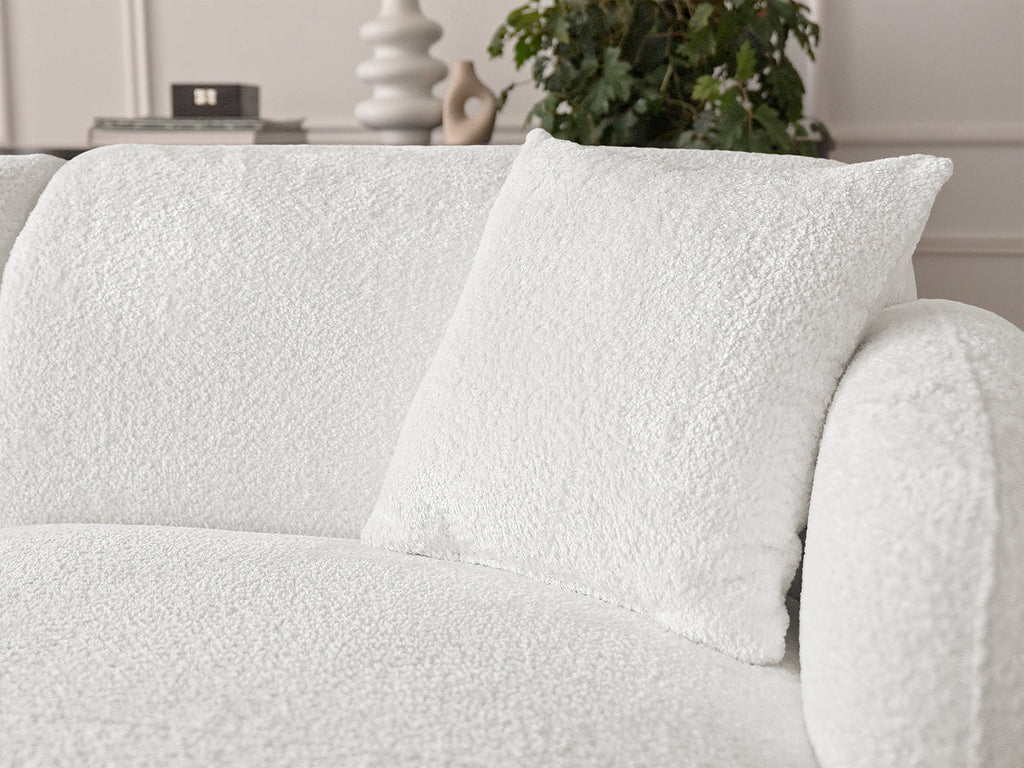 Anda - Modular Fixed Corner Sofa with 1 Chaise Longue, 1 Armless End Unit and 1 Pouffe - Right-Hand Corner
